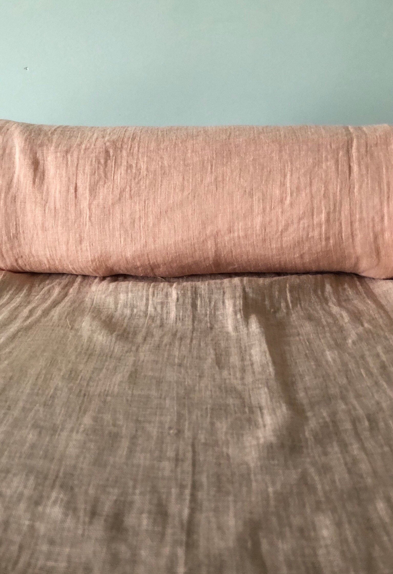Dusty Pink Linen Fabric: 100% Natural, Light Weight (56" Wide)
