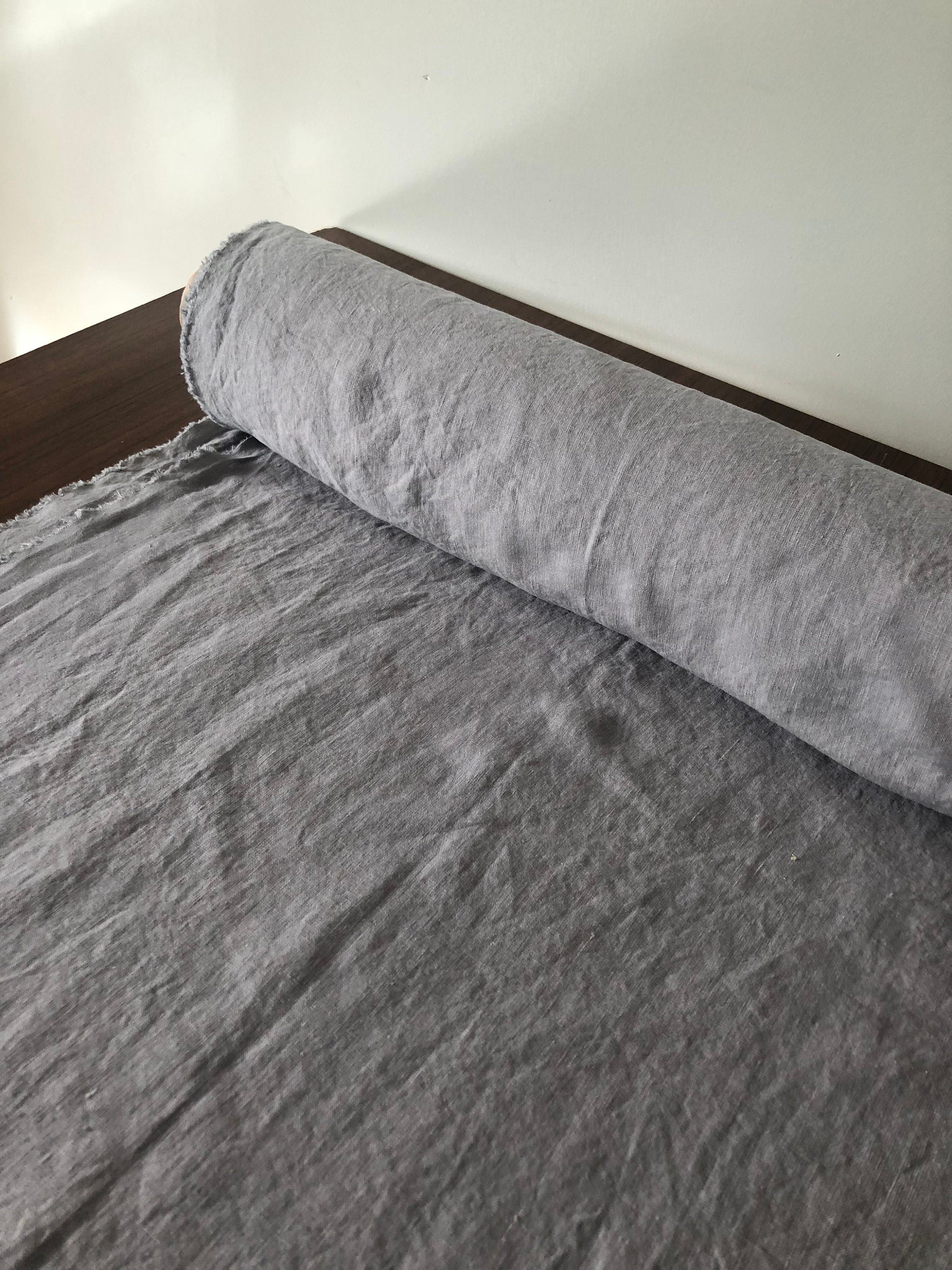 Extra Wide Soft Grey Linen Fabric: 100% Natural, 99" Width