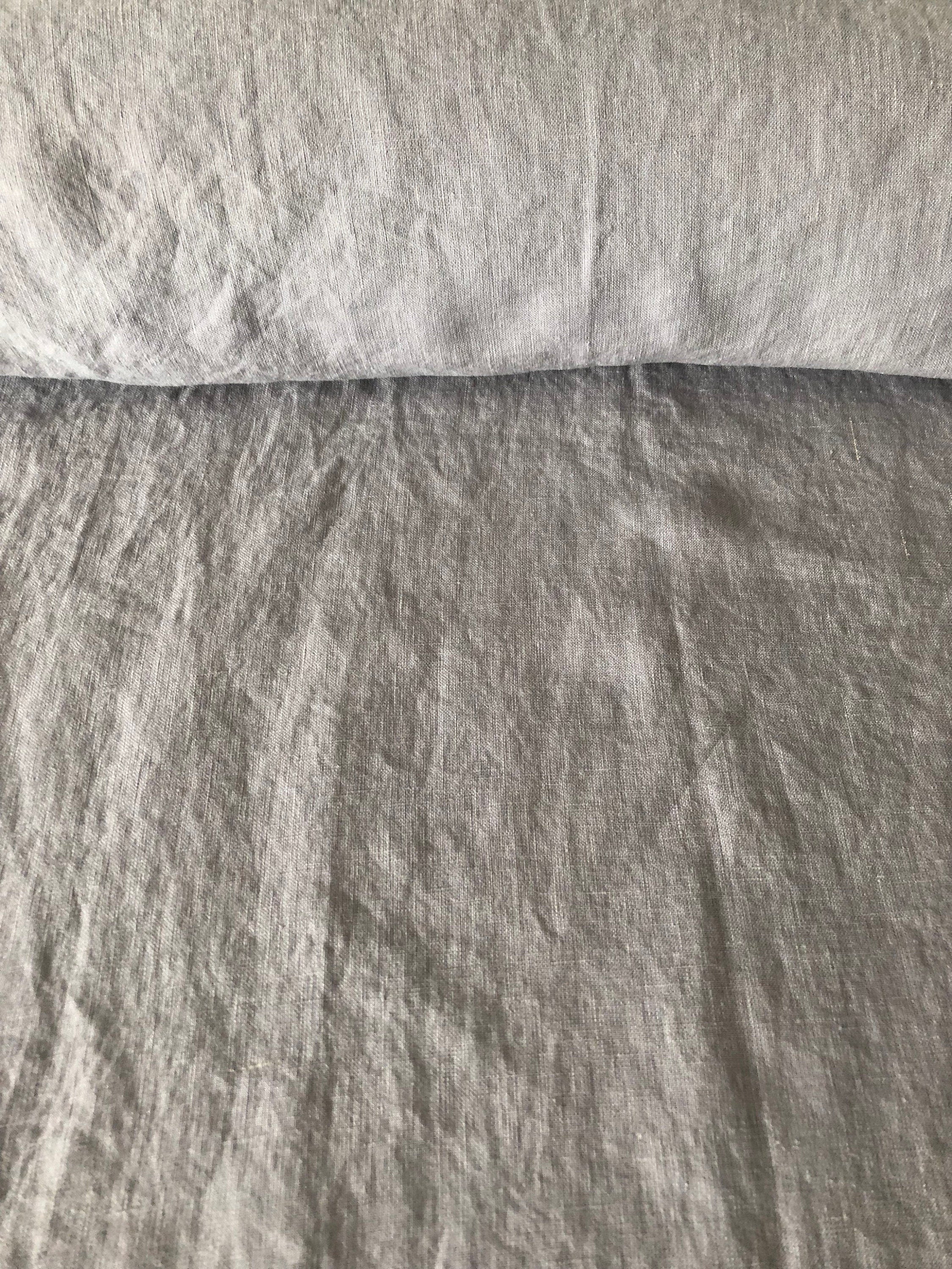Extra Wide Soft Grey Linen Fabric: 100% Natural, 99" Width
