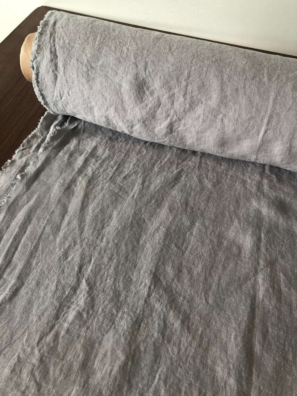 Extra Wide Soft Grey Linen Fabric: 100% Natural, 99" Width