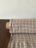 100 % NATURAL pure LINEN fabric, checked, tartan, chequered, Softened fabric, fabric for home textile,