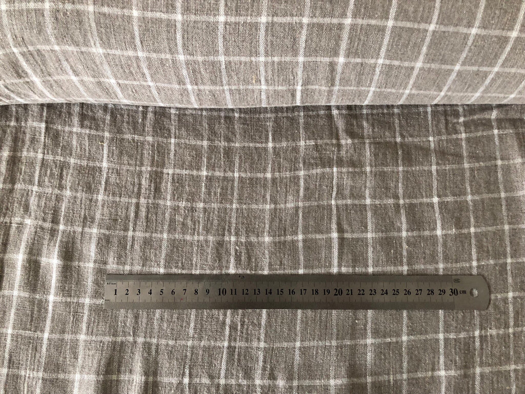 100 % NATURAL pure LINEN fabric, checked, tartan, chequered, Softened fabric, fabric for home textile,