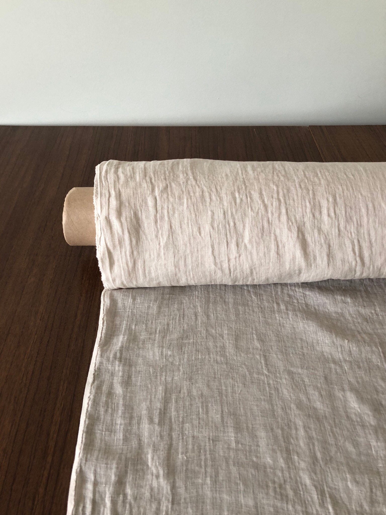 Soft Beige Linen Fabric: 100% Natural, 150cm Wide