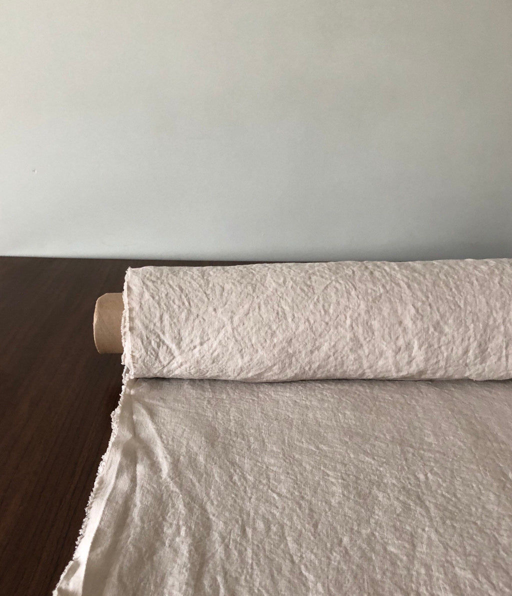 Extra Wide Hemp Fabric: Soft Beige Linen, 110" Wide