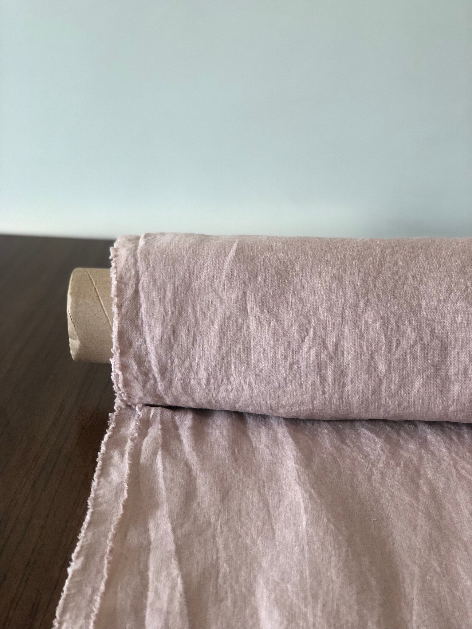 Extra Wide Soft Rose Linen Fabric: 100% Natural, 250cm Wide