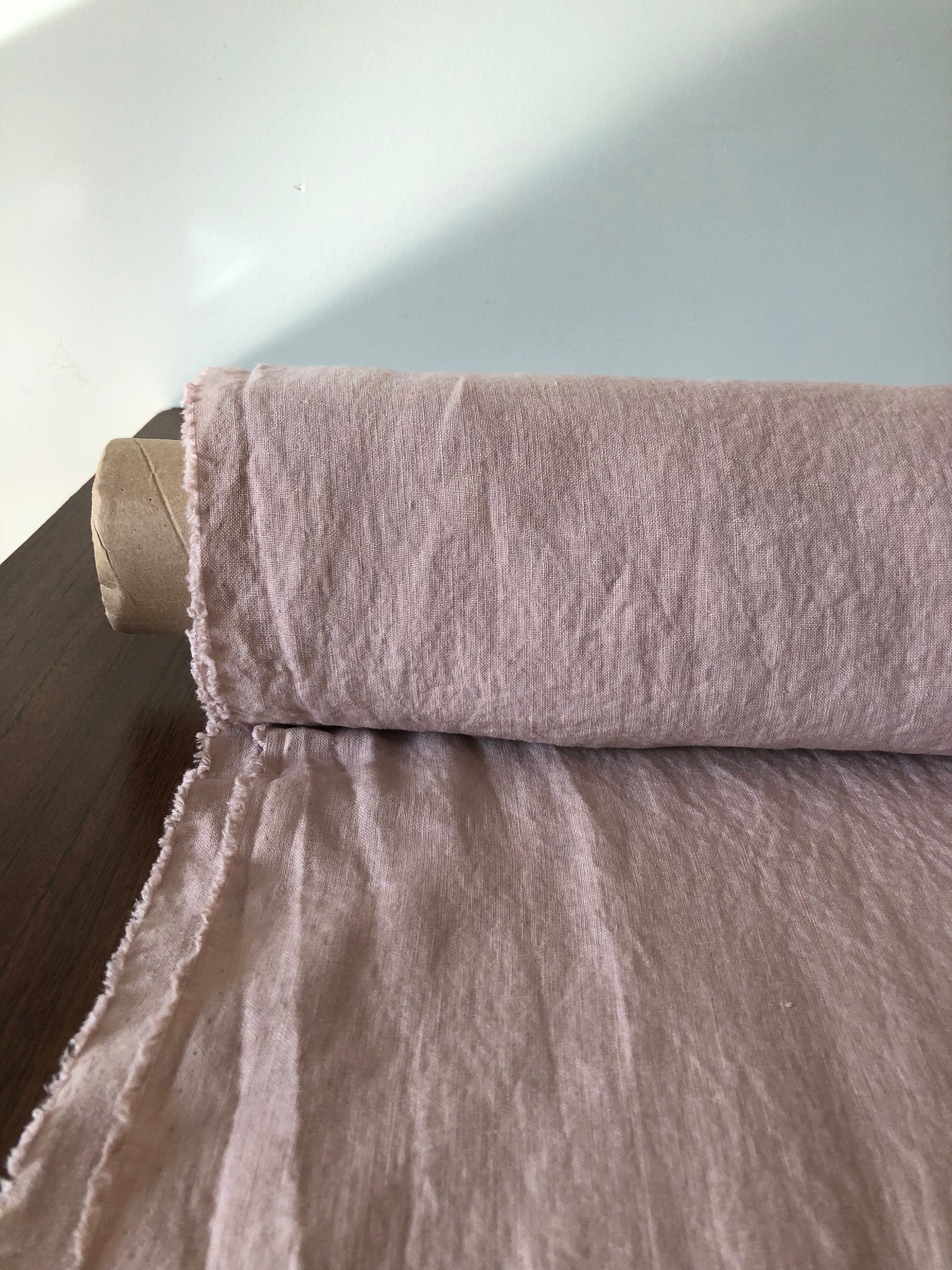 Extra Wide Soft Rose Linen Fabric: 100% Natural, 250cm Wide