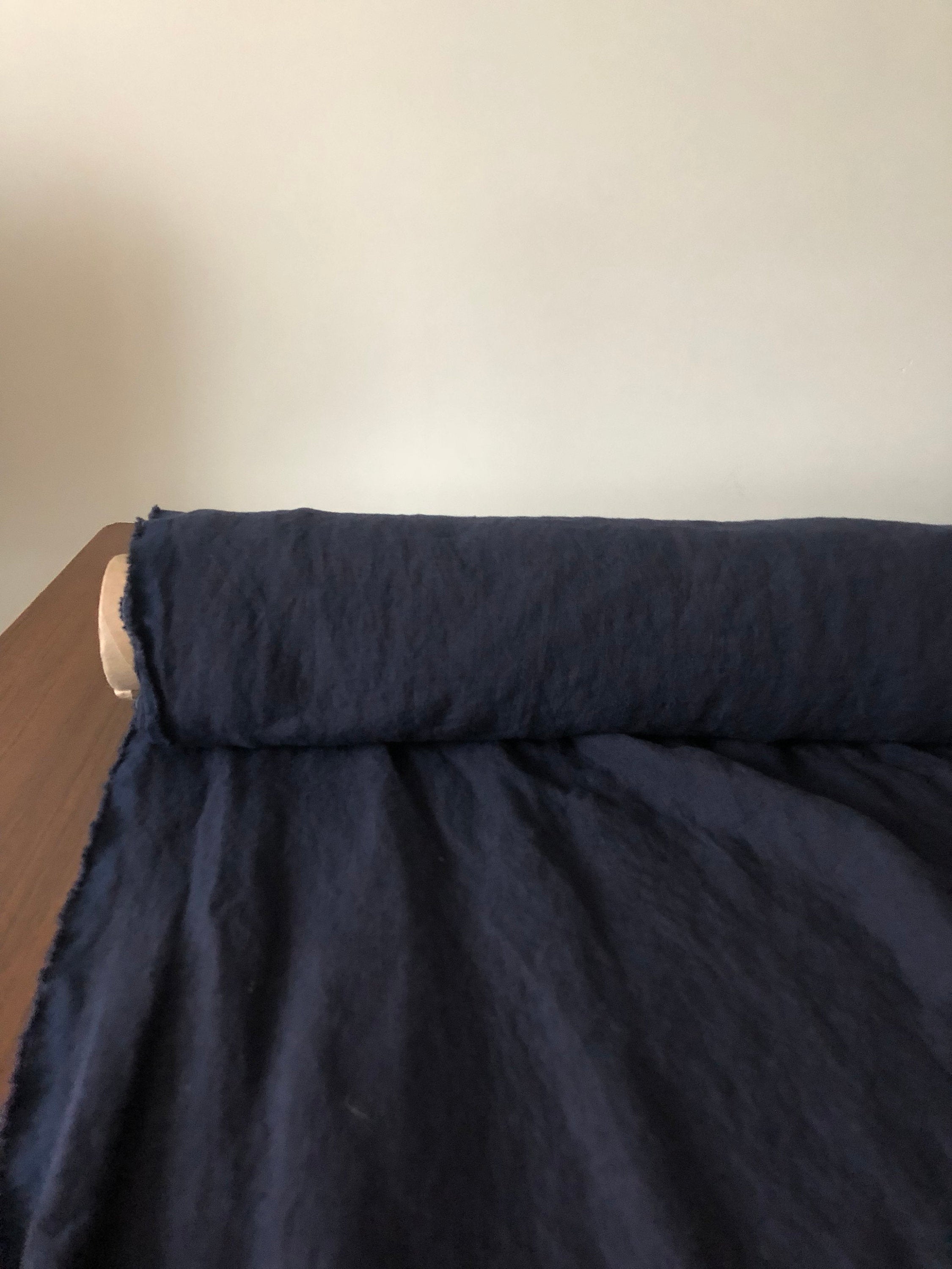 Extra Wide Dark Linen Fabric: Softened Bed Linen Material, 250cm