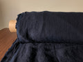 Extra Wide Dark Night Linen Fabric: 100% Natural, 250cm Width