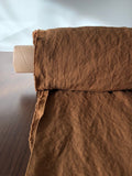Extra Wide Ochre Linen Fabric: Softened Bedding Material (99" Width)