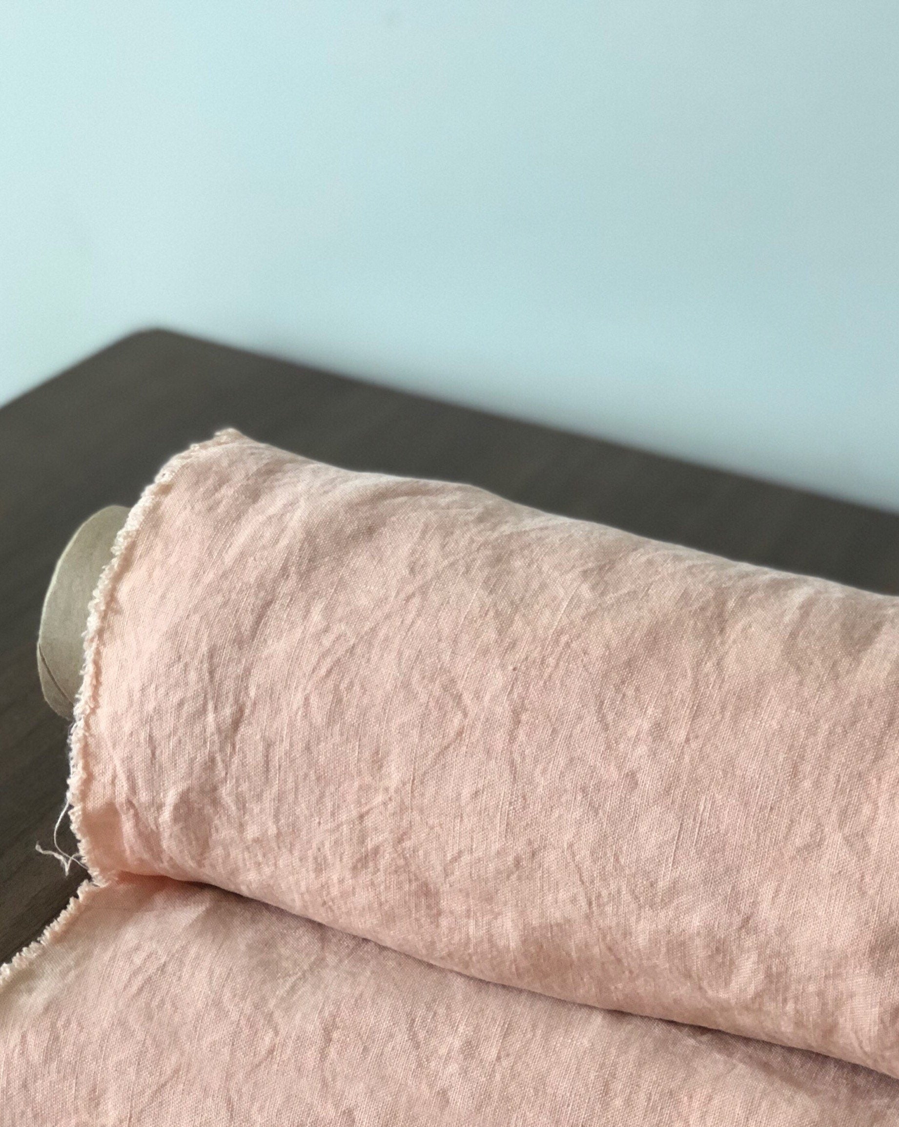 Extra Wide Soft Pudra Linen Fabric: 100% Natural, 250cm Width
