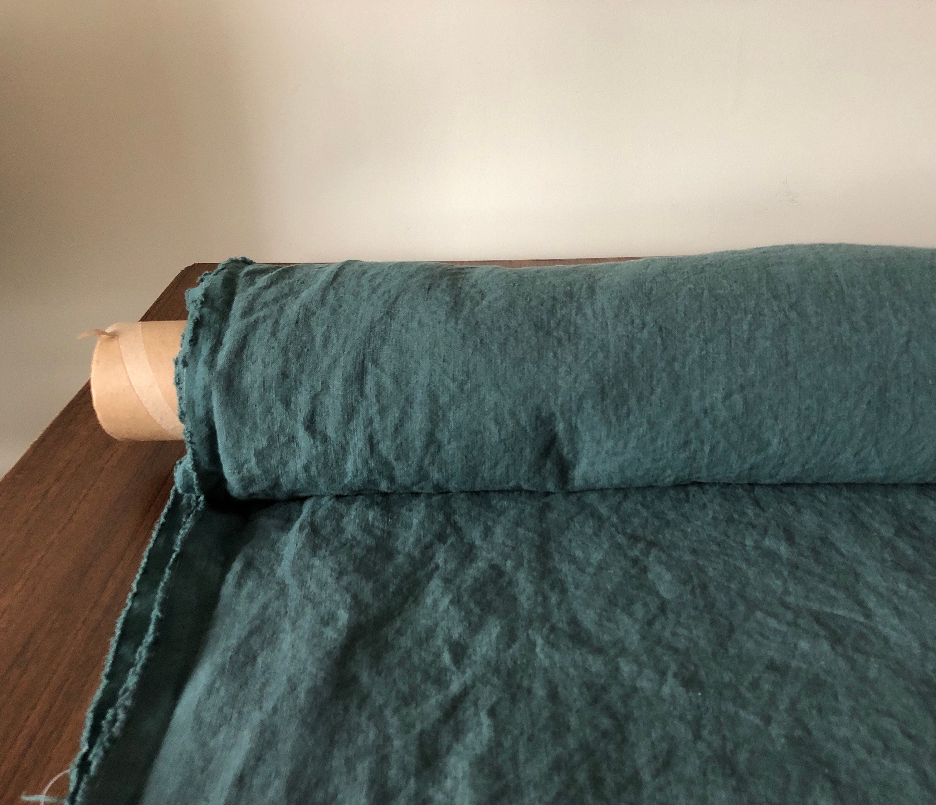 Extra Wide Soft Green Linen Fabric: 100% Natural, 250cm Wide