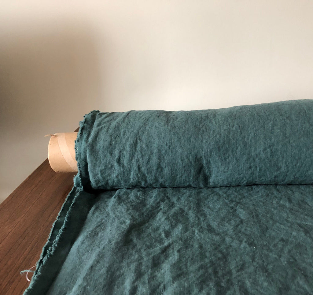 Extra Wide Soft Green Linen Fabric: 100% Natural, 250cm Wide