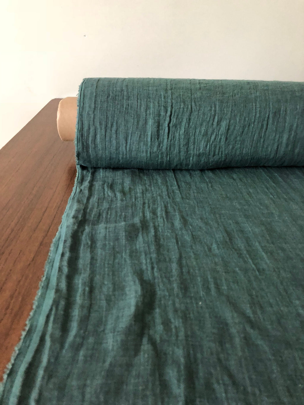 Soft Green Linen Fabric: 100% Natural, 142cm Wide, For Sewing