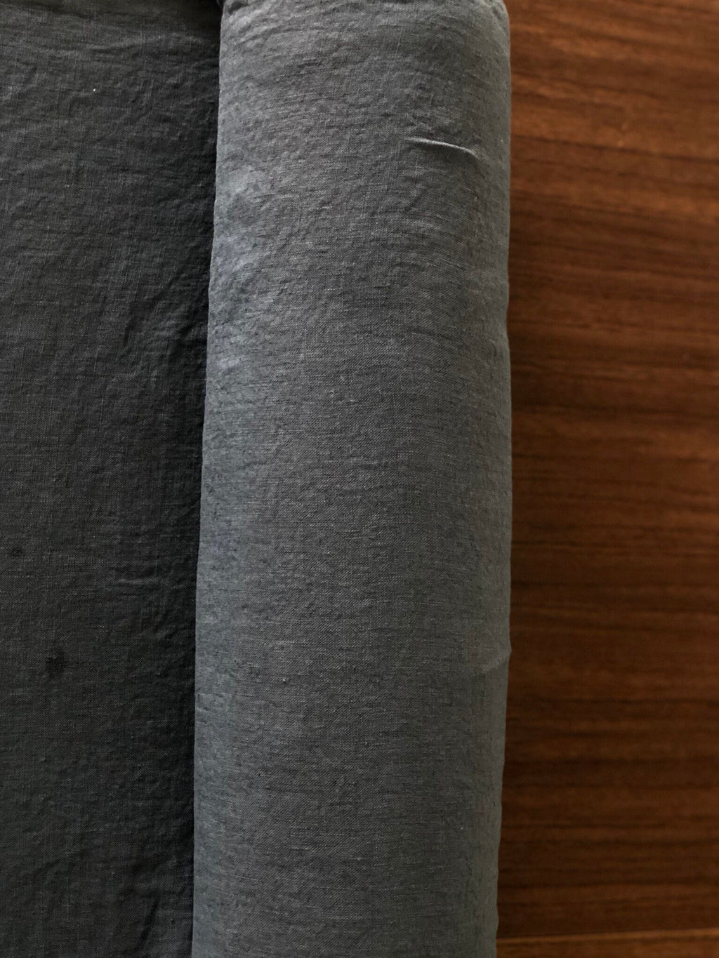 Extra Wide Dark Grey Linen Fabric: Softened Bedding & Sewing Material
