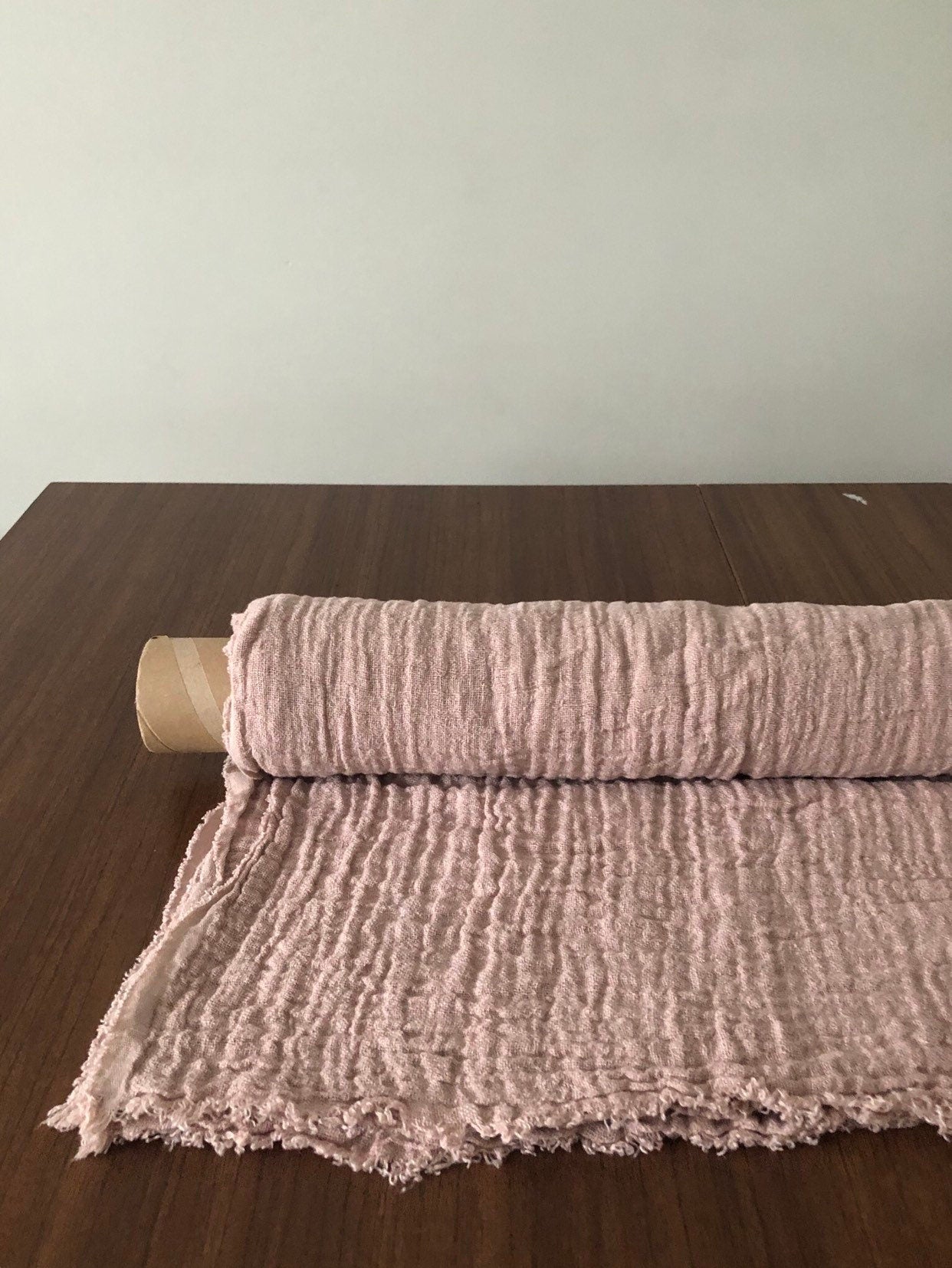 Dusty Rose Linen Fabric: 100% Natural, 140cm Wide, For Sewing