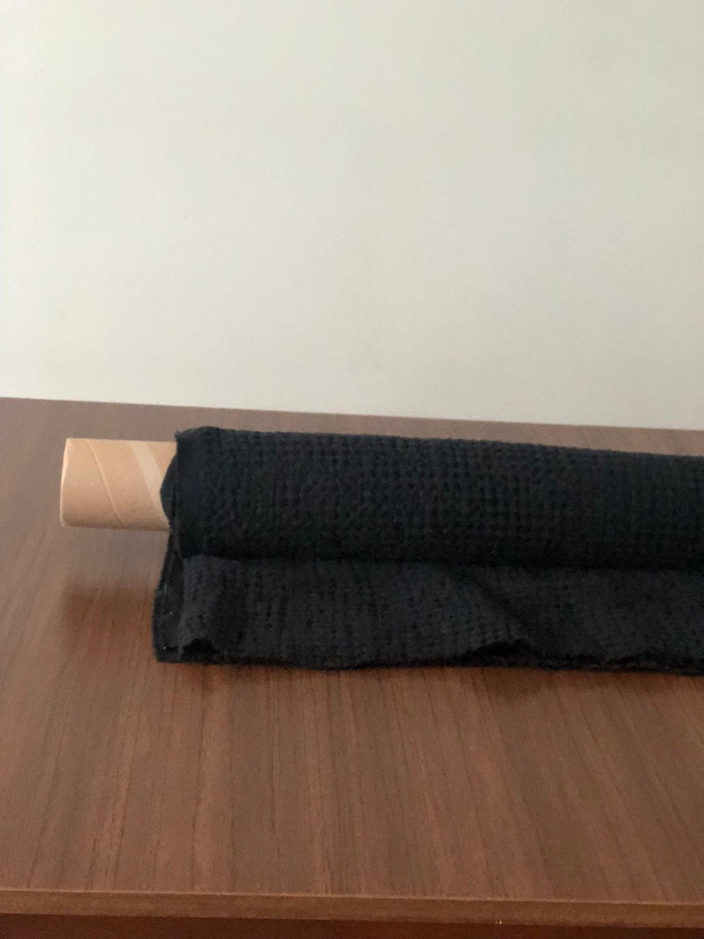 Black Waffle Linen Cotton Fabric: Extra Wide 88" - BGO137