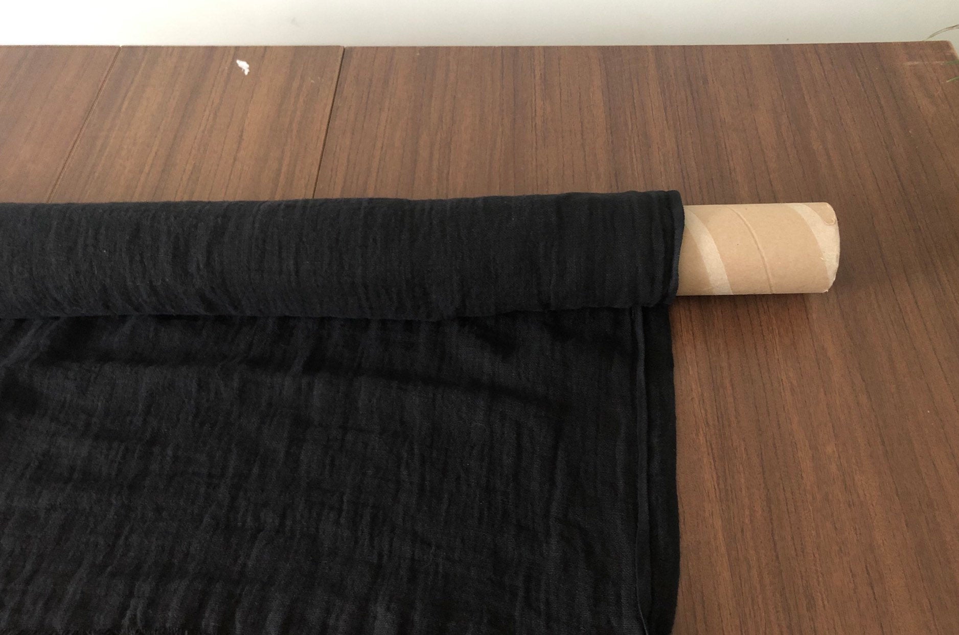 Black Linen Fabric By The Yard: 100% Natural, 55" Wide