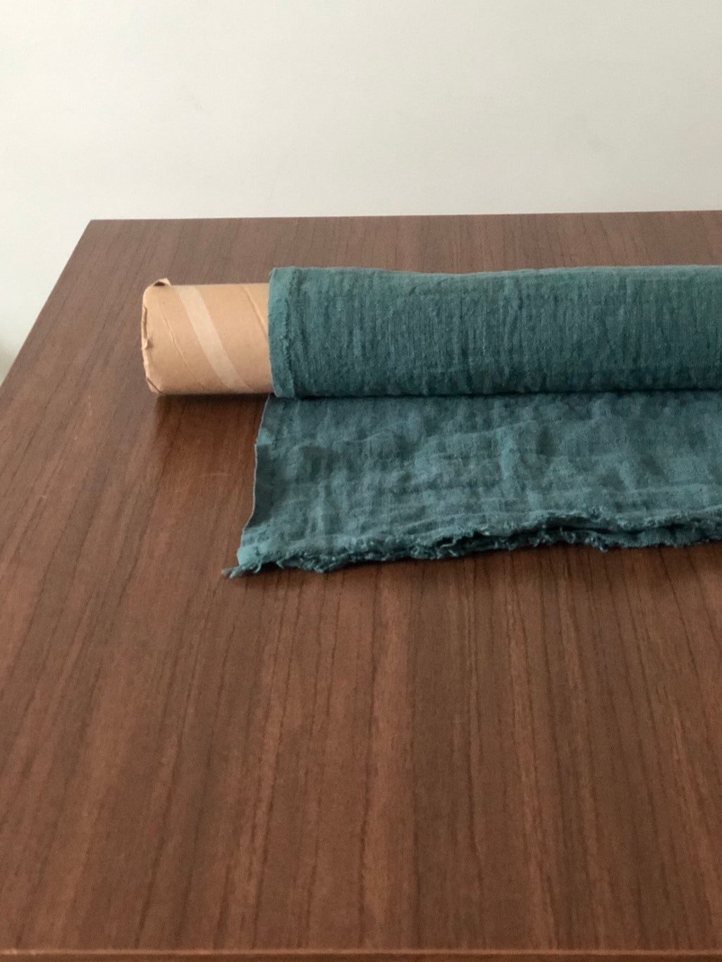 Green Linen Fabric By The Yard: 100% Natural, 55" Wide, 200 gsm