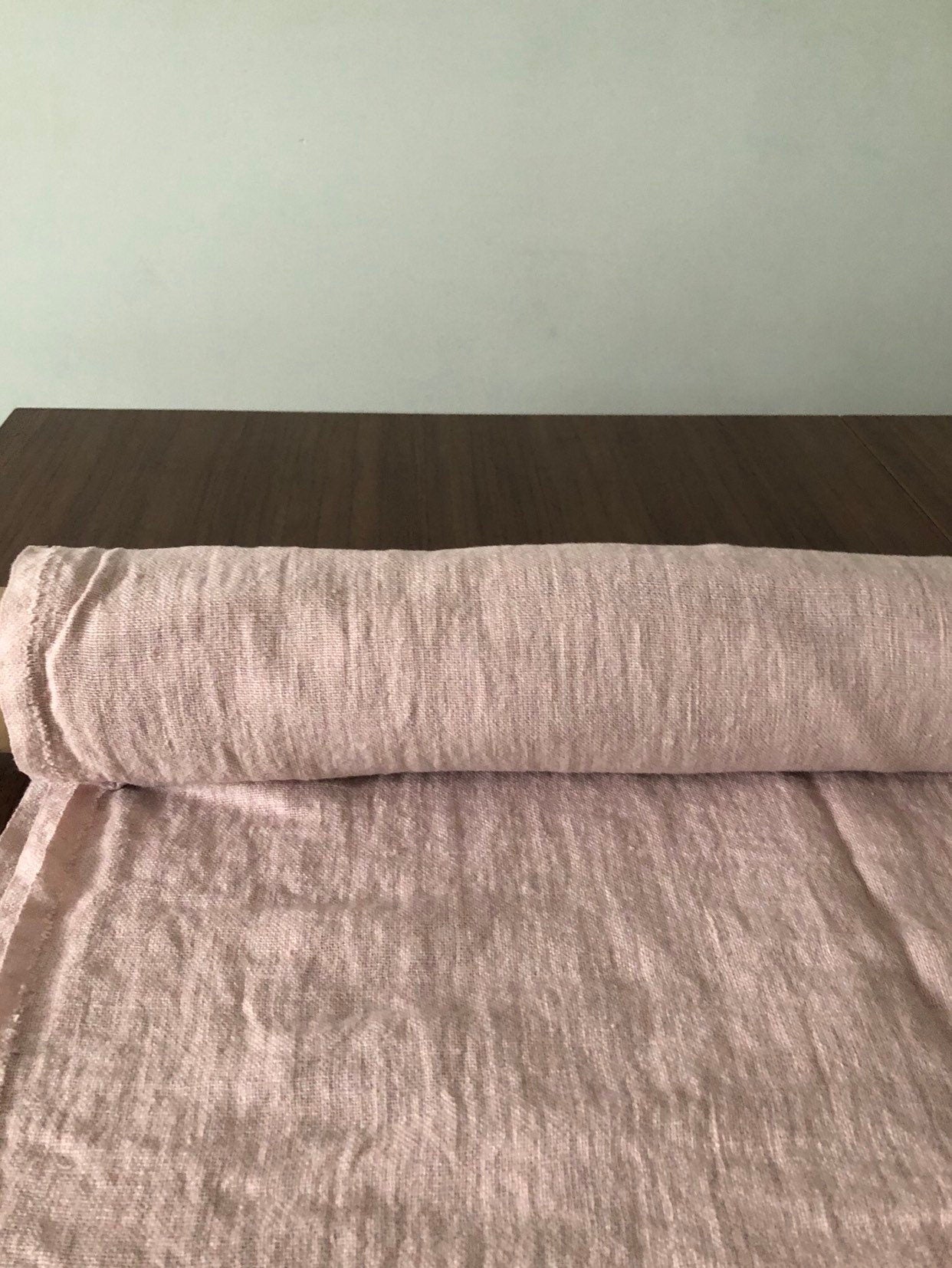 Dusty Rose Linen Fabric: 100% Natural, 200g Medium Weight