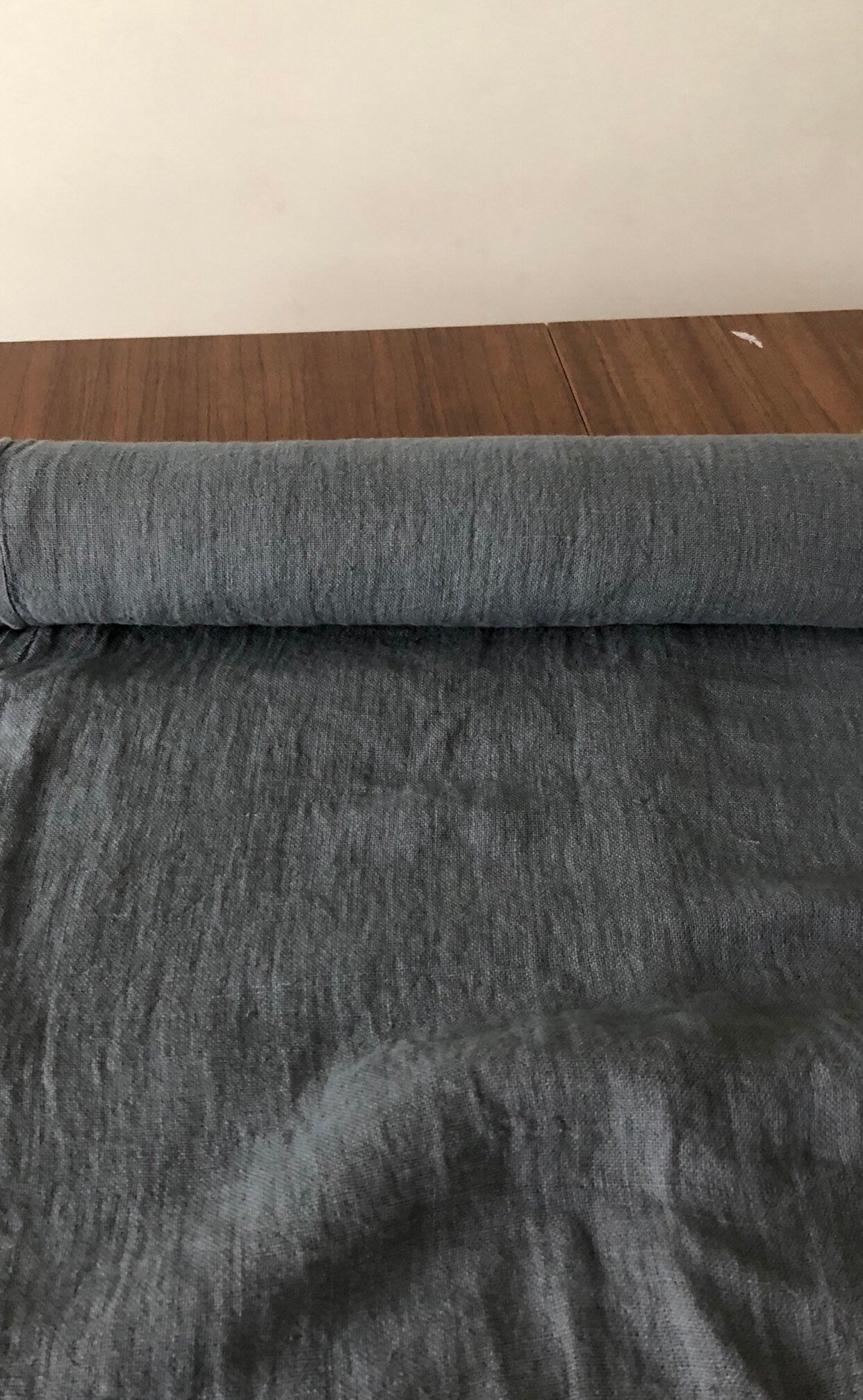 Dark Grey Linen Fabric: 100% Natural, 150cm Wide, 200gsm