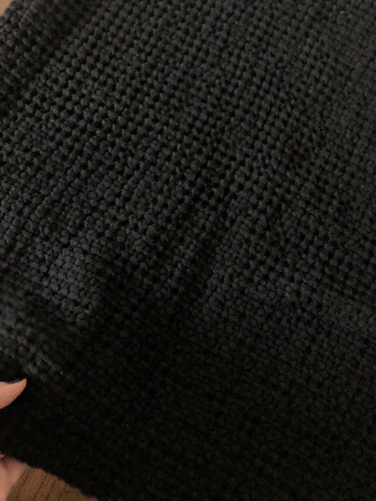 Black Waffle Linen Cotton Fabric: Extra Wide 88" - BGO137