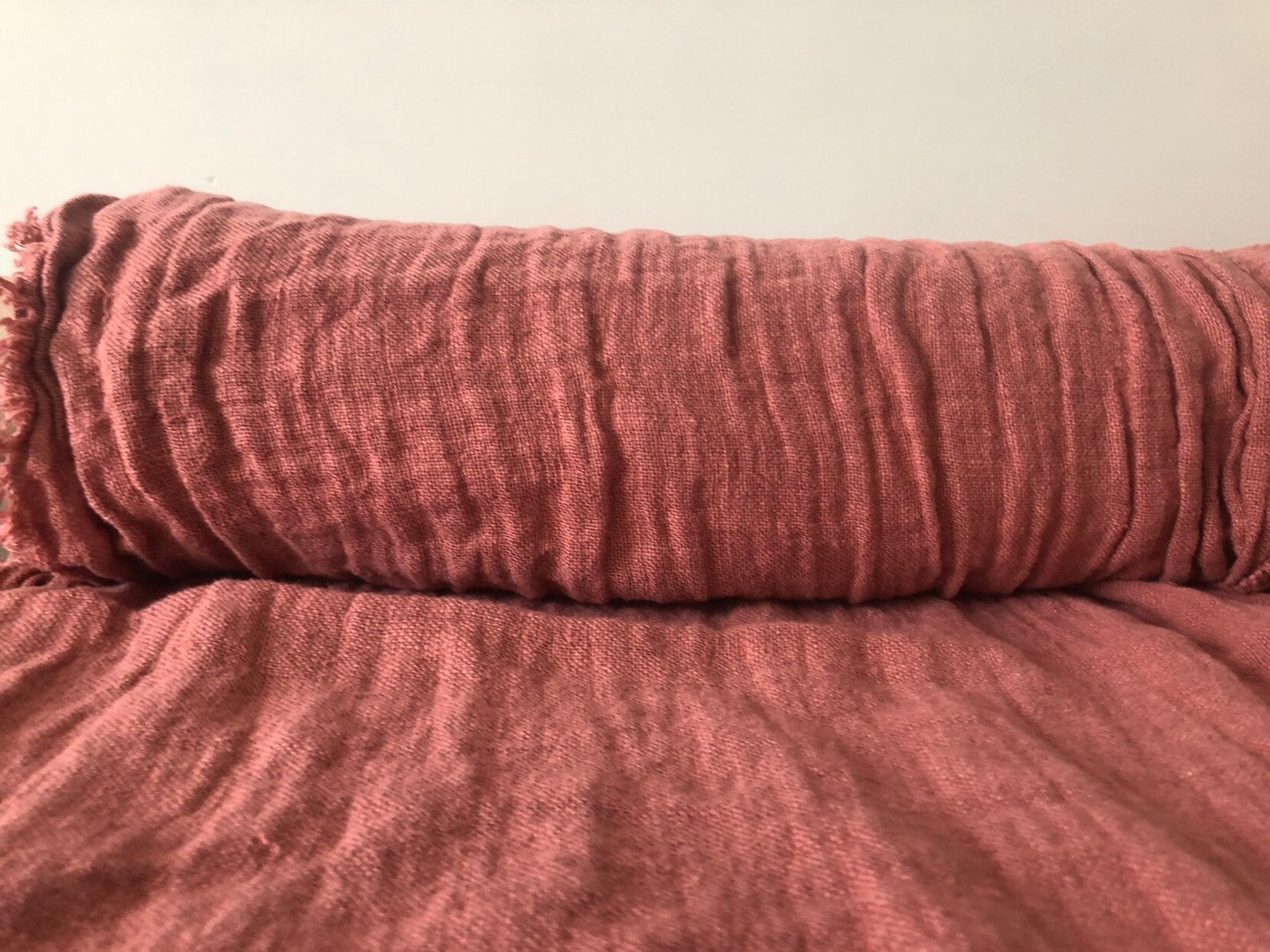 Coral Linen Fabric: 100% Natural, Medium Weight (55" Wide)