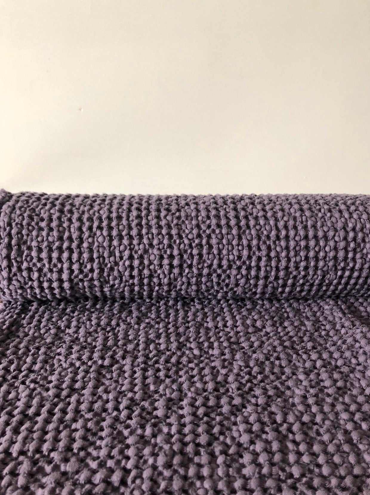 Violet Waffle Linen Cotton Fabric: Extra Wide 94" - BGO137