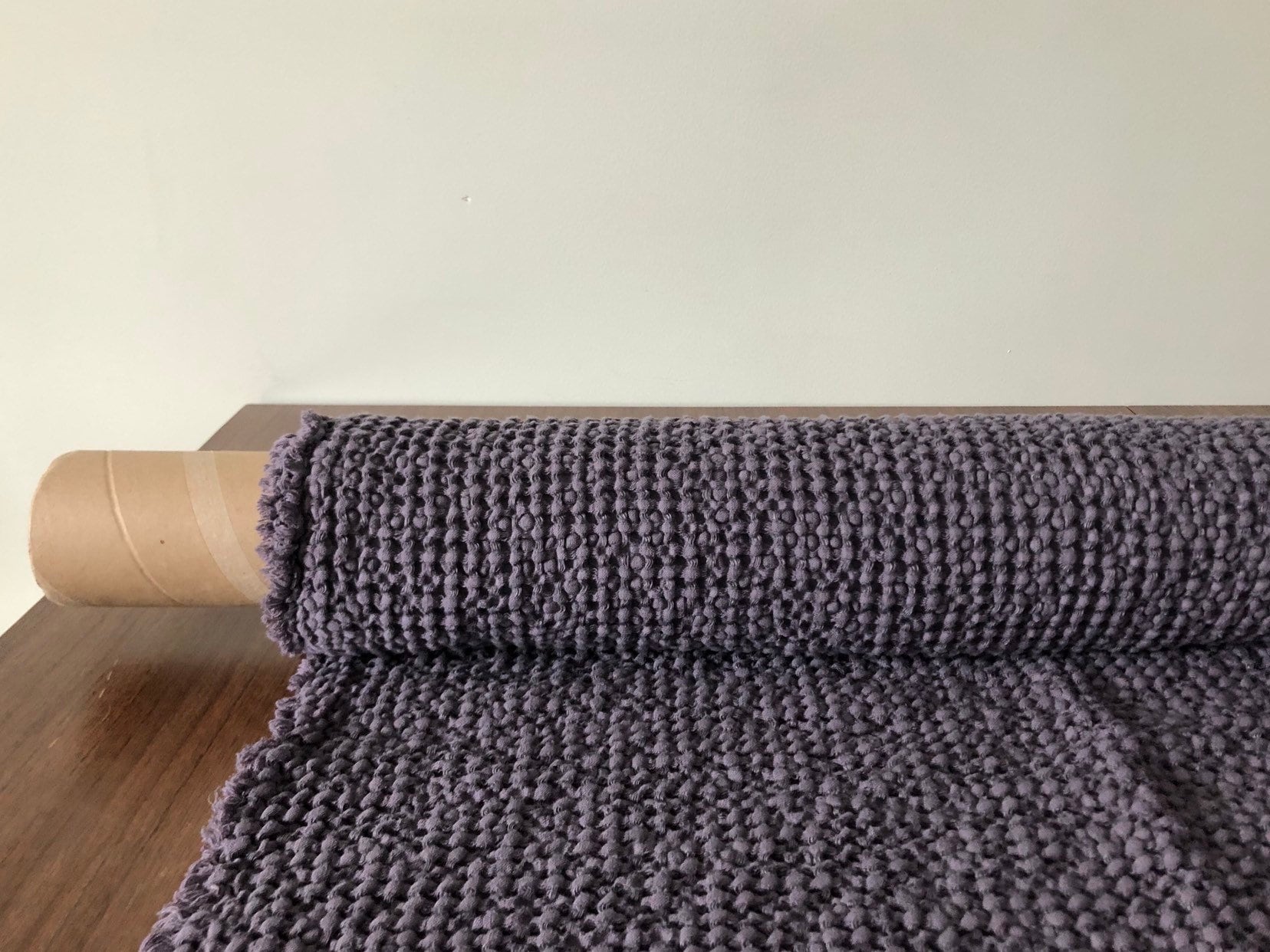 Violet Waffle Linen Cotton Fabric: Extra Wide 94" - BGO137