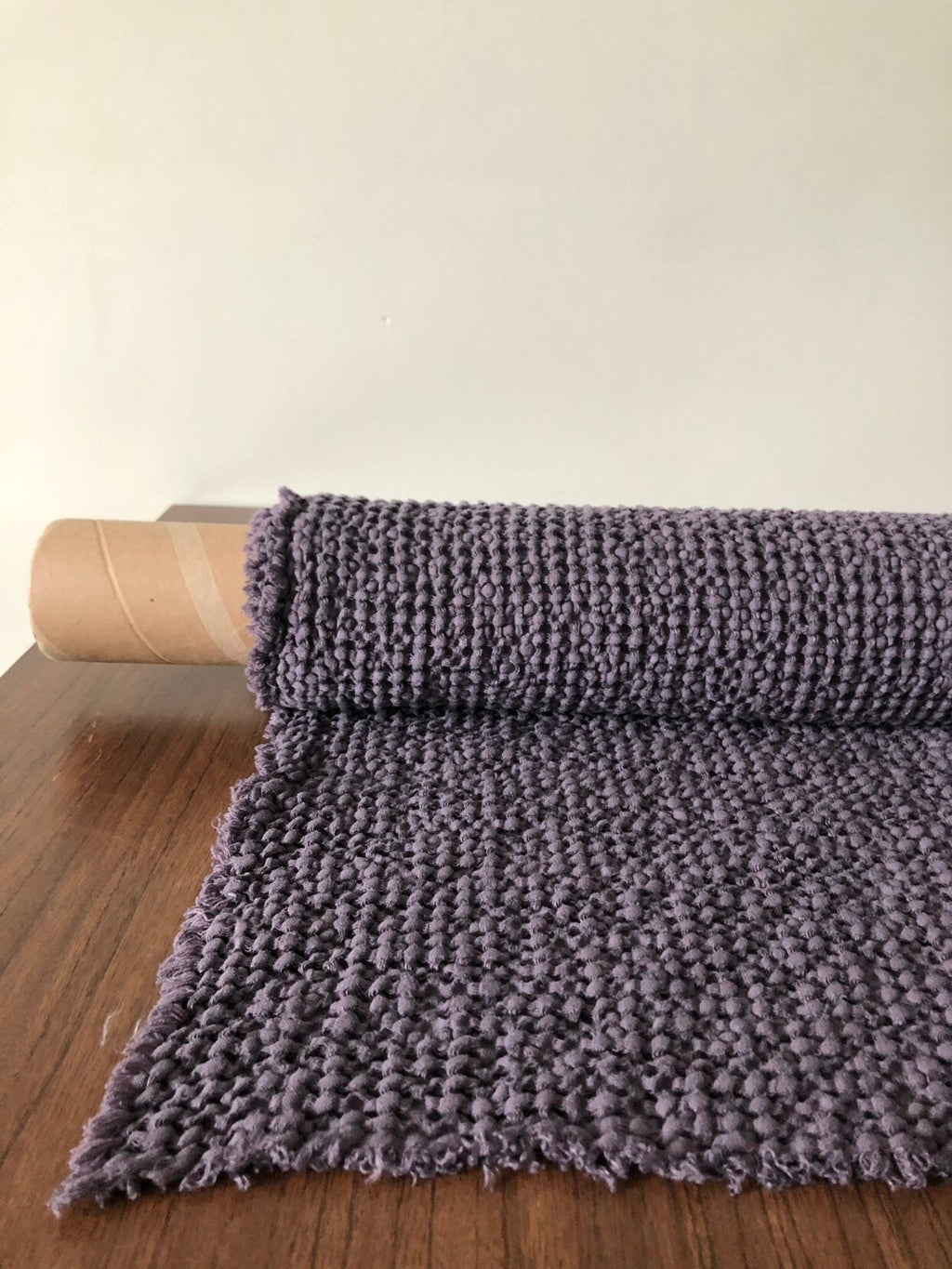 Violet Waffle Linen Cotton Fabric: Extra Wide 94" - BGO137