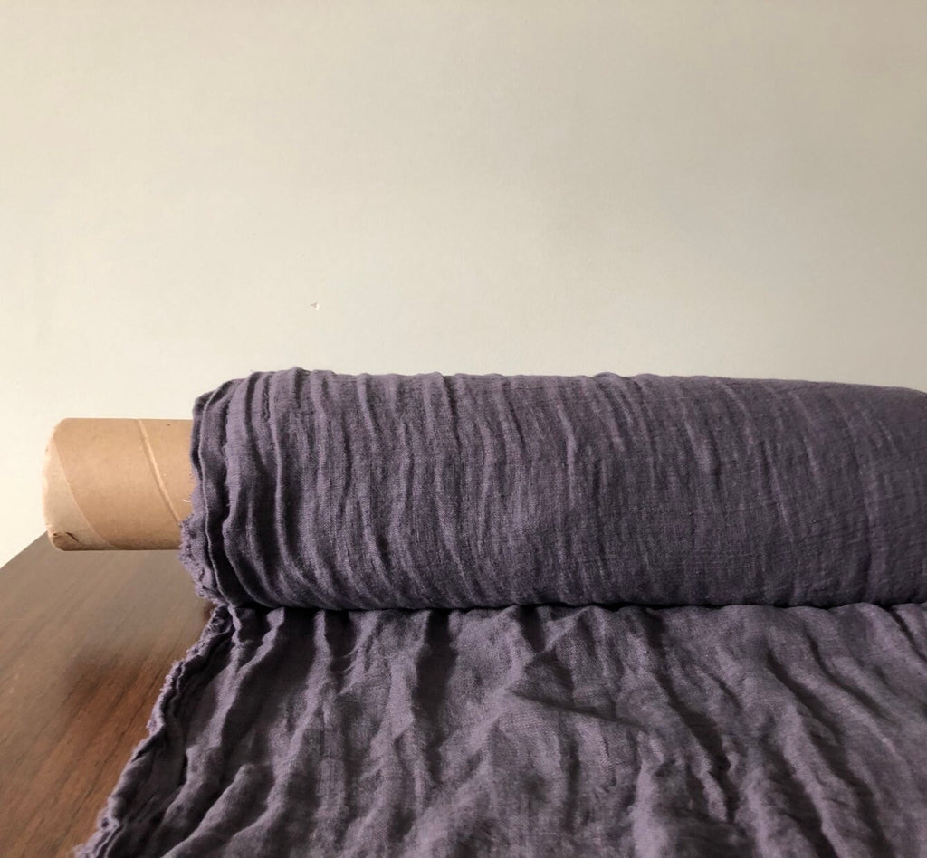 Violet Linen Fabric: 100% Natural Light Linen, 150cm Wide