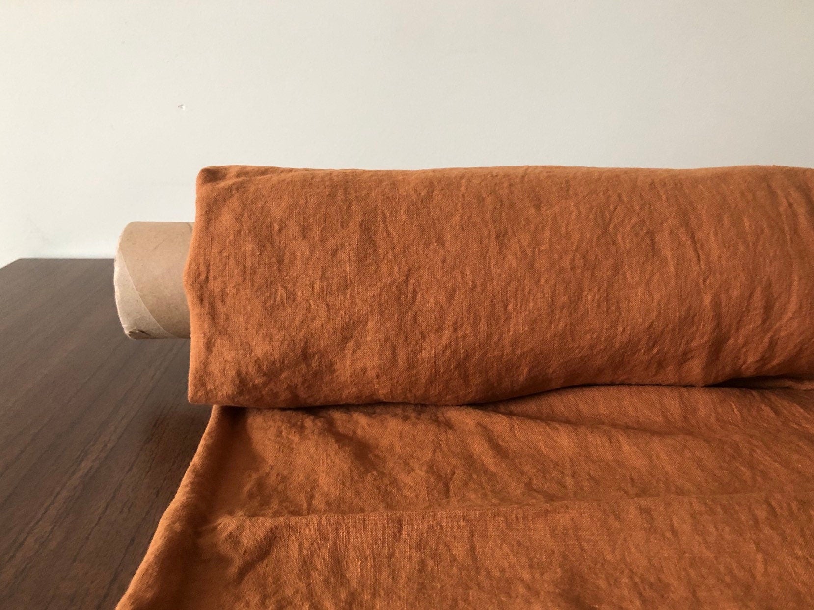 Extra Wide Linen Fabric: Soft Squash BGO27 - 250cm Width