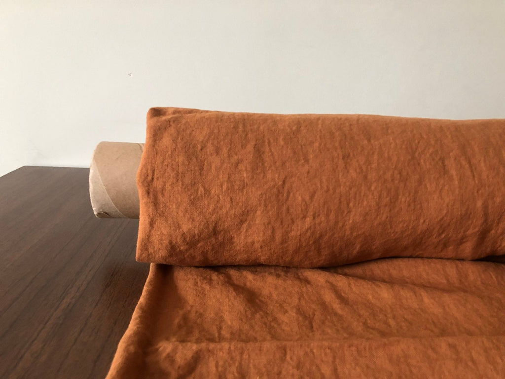 Extra Wide Linen Fabric: Soft Squash BGO27 - 250cm Width