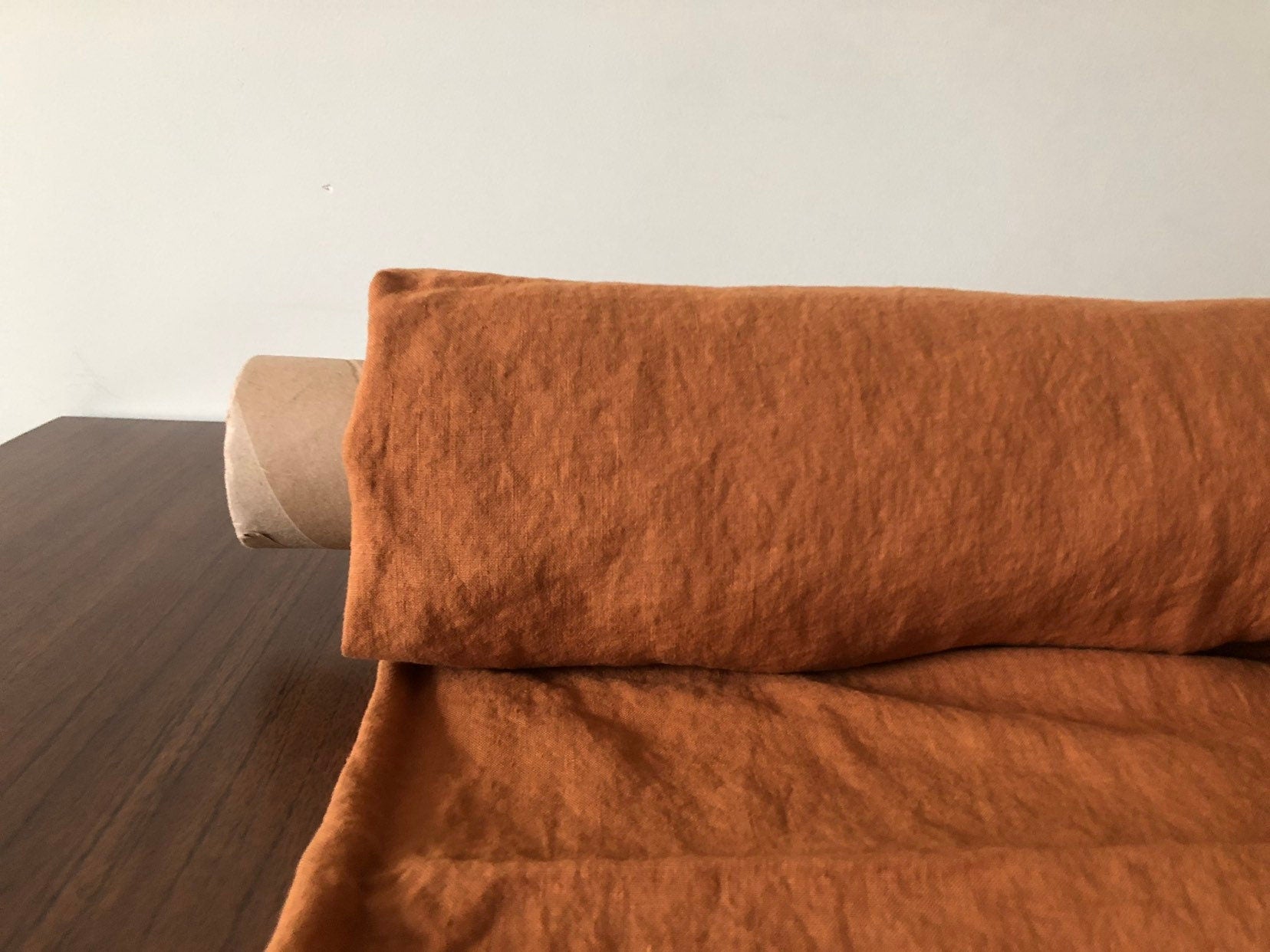 Extra Wide Linen Fabric: Soft Squash BGO27 - 250cm Width