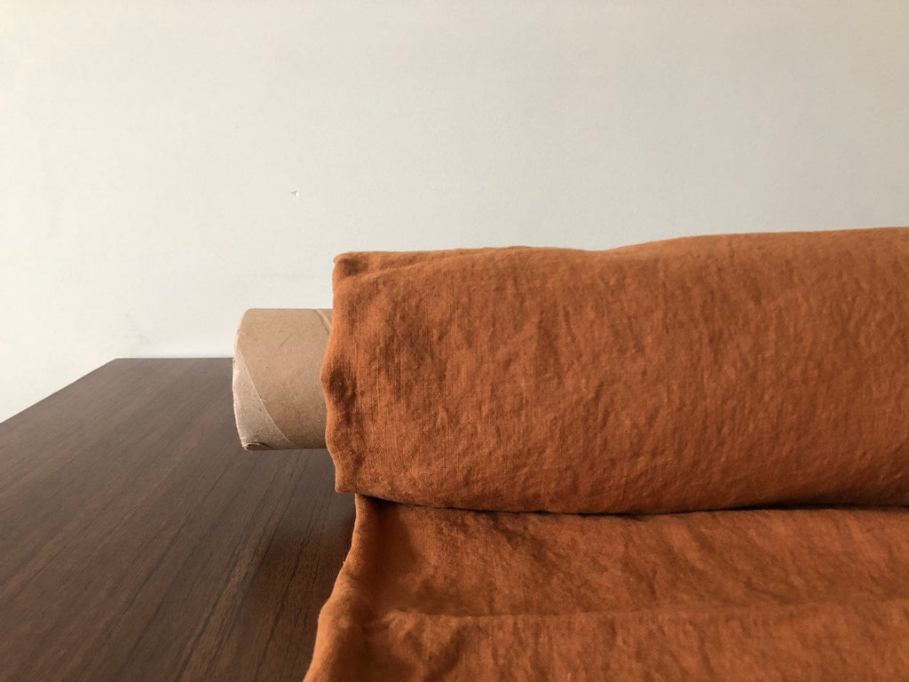 Extra Wide Linen Fabric: Soft Squash BGO27 - 250cm Width