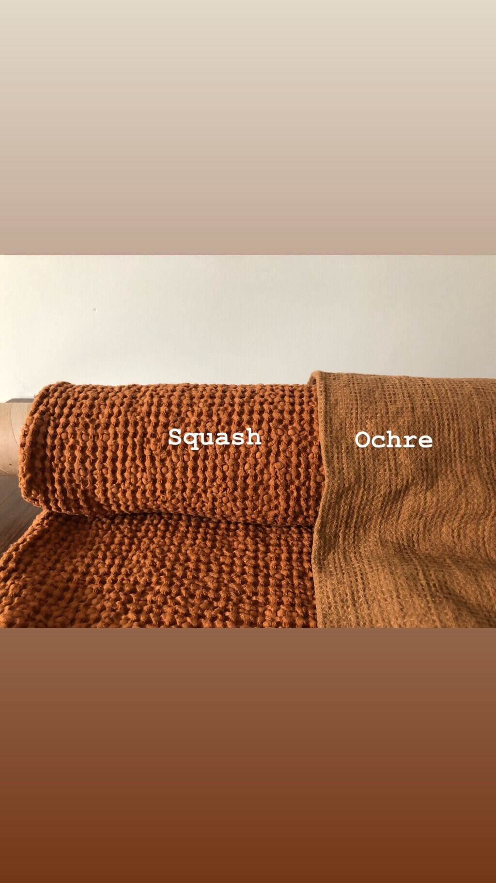 Waffle Linen Cotton Fabric: 88" Extra Wide, Squash BGO137