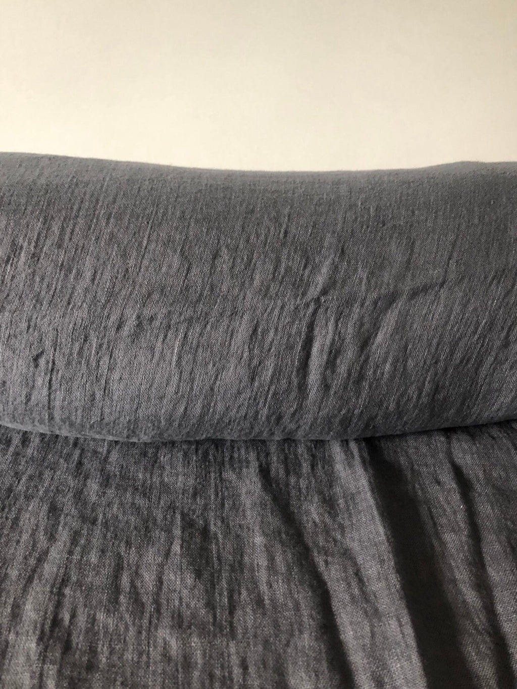Dark Grey Linen Fabric: 100% Natural, Softened (90 g/150 cm)