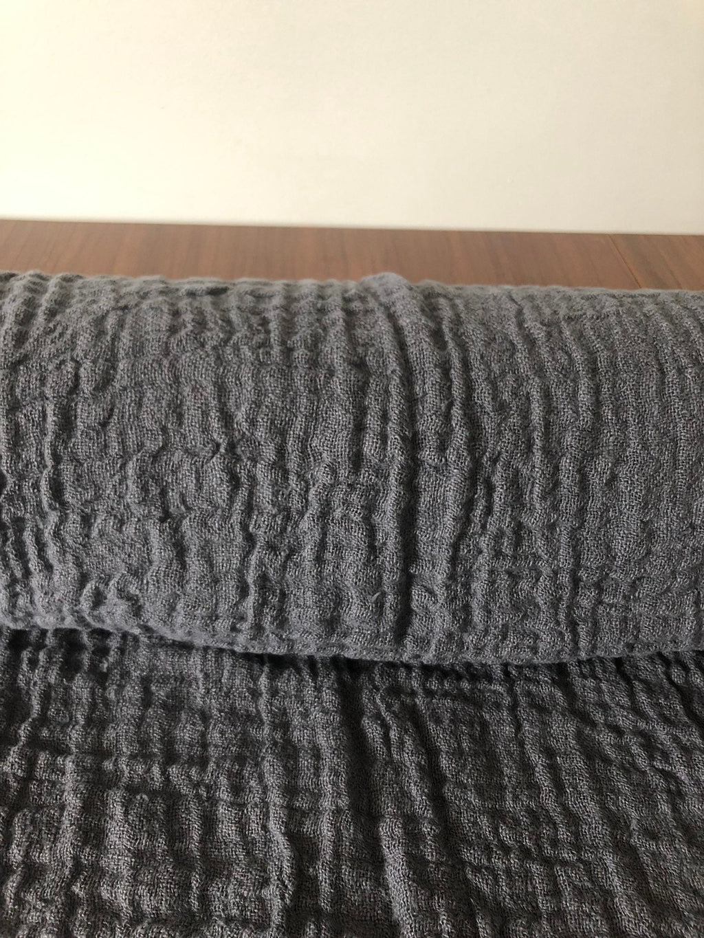 Dark Grey Softened Linen Fabric: 100% Natural, 140cm Wide