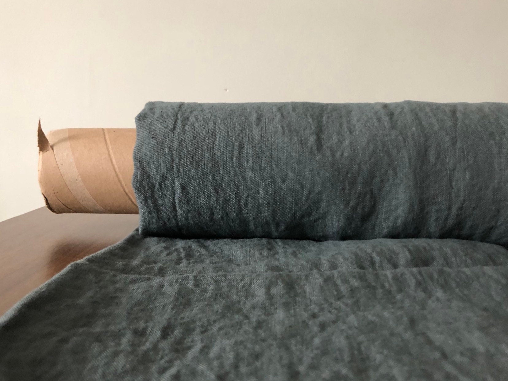 Extra Wide Soft Linen Fabric: BGO17 Green 949, 250cm Width