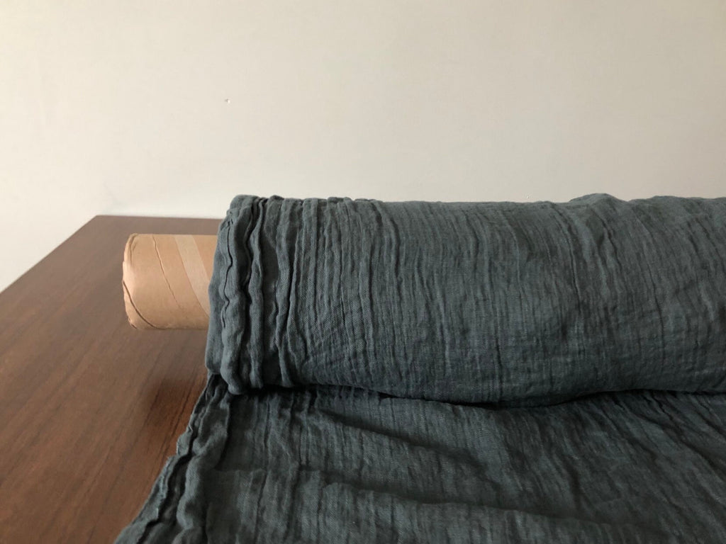 Soft Green Linen Fabric: 100% Natural, 142cm Wide