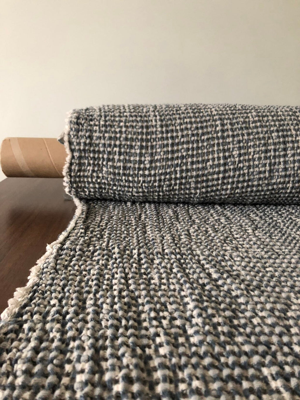 88" EXTRA WIDE fabric, Waffle natural Linen/Cotton fabric BGO137CW (1/70), 250g/225cm fabric by the metre bath towel kitchen towel spa towel
