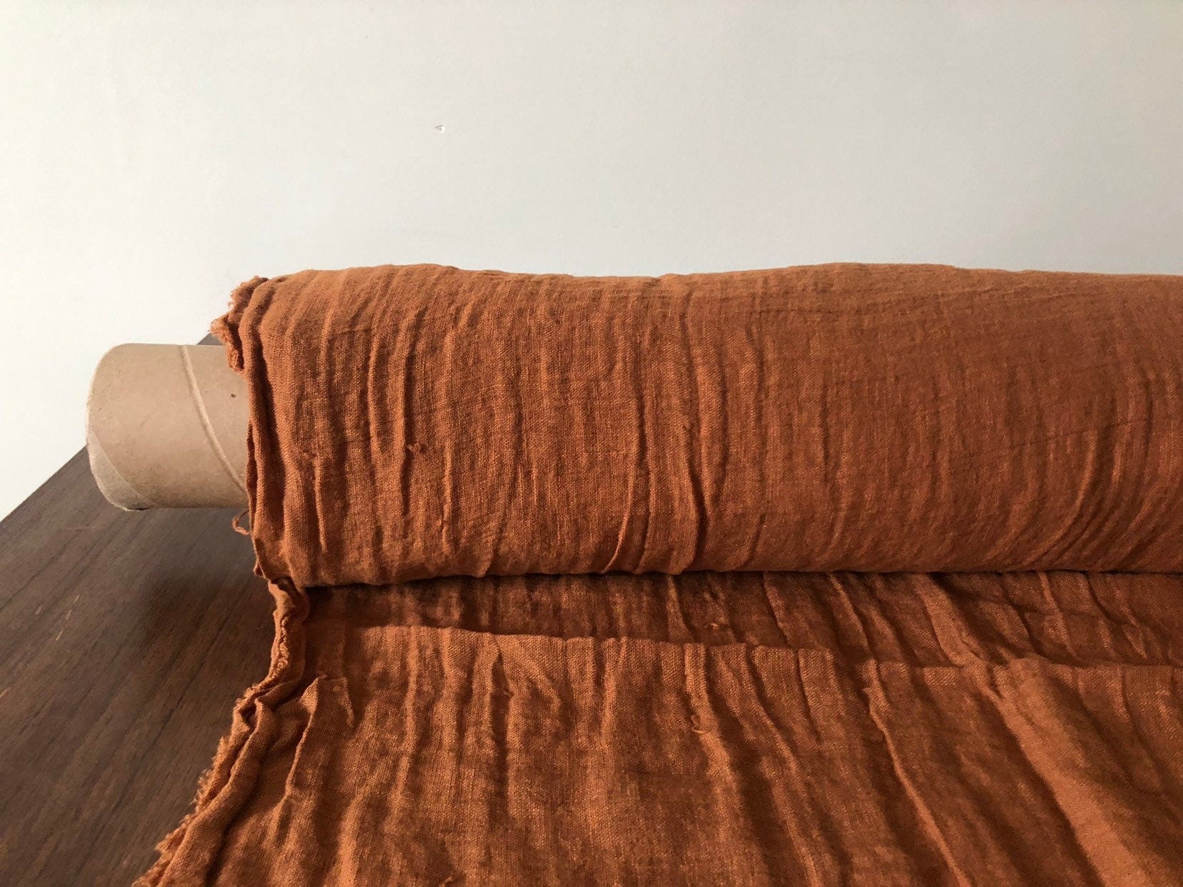 Squash Linen Fabric: Soft Light Natural Linen, 142cm Wide