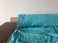 Ocean Blue Linen Fabric: Softened 100% Natural Linen, 142cm Wide