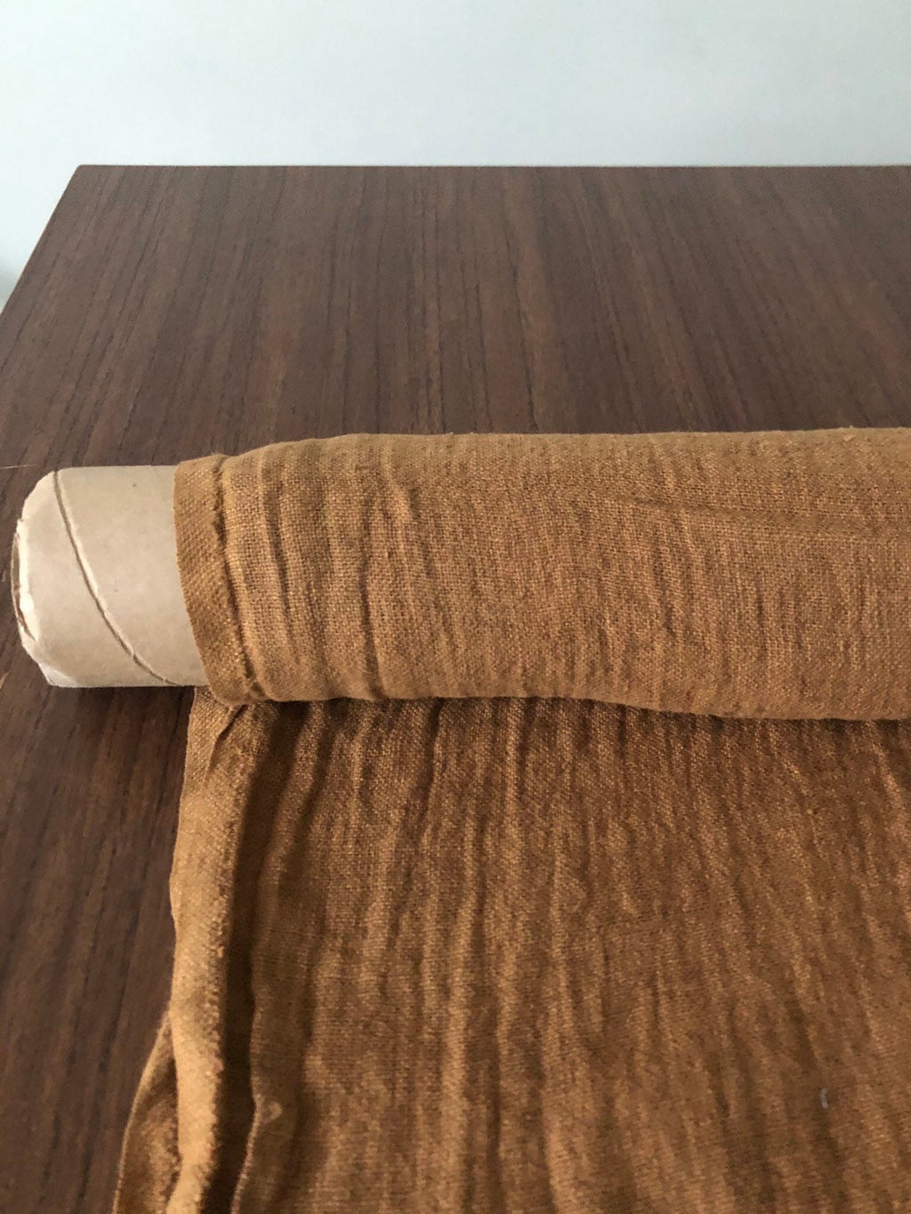 Ochre Linen Fabric: 100% Natural, Medium Weight - BGO24