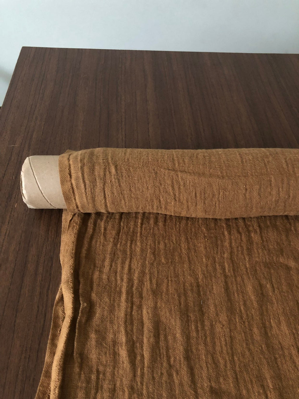 Ochre Linen Fabric: 100% Natural, Medium Weight - BGO24
