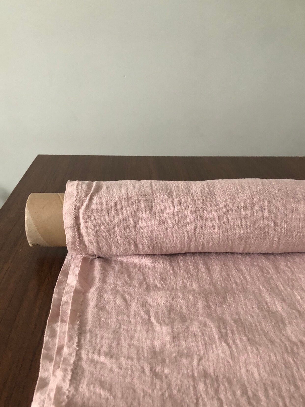 Dusty Rose Linen Fabric: 100% Natural, 200g Medium Weight