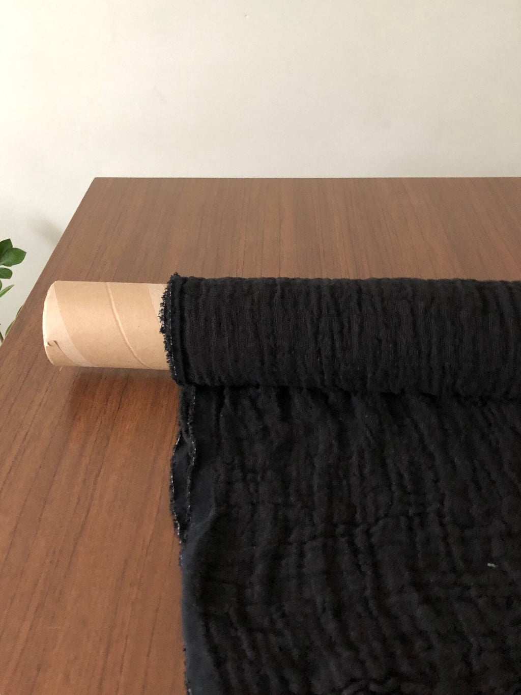 Black Softened Linen Fabric: 100% Natural, 140cm Wide, For Sewing