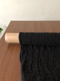 Black Softened Linen Fabric: 100% Natural, 140cm Wide, For Sewing