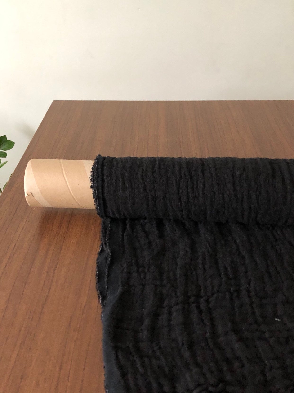 Black Softened Linen Fabric: 100% Natural, 140cm Wide, For Sewing