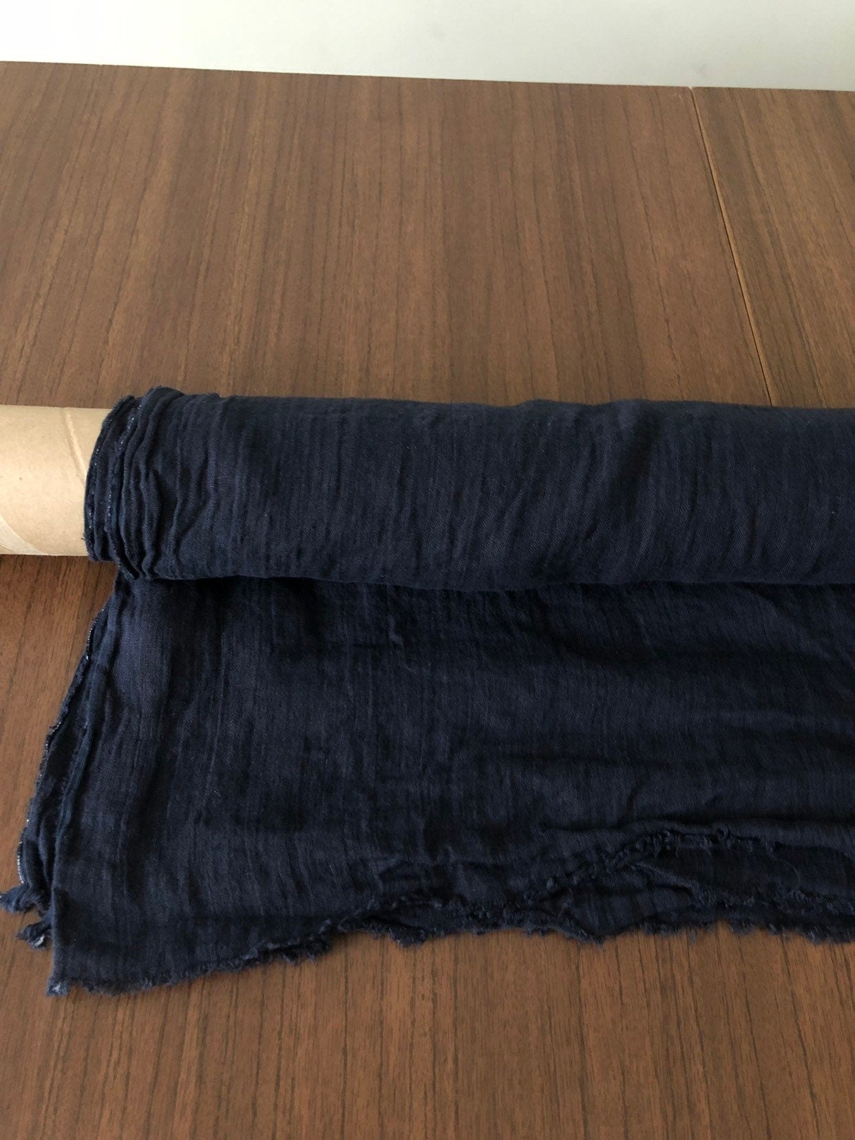 Dark Night Linen Fabric: Soft Lightweight Material for Sewing