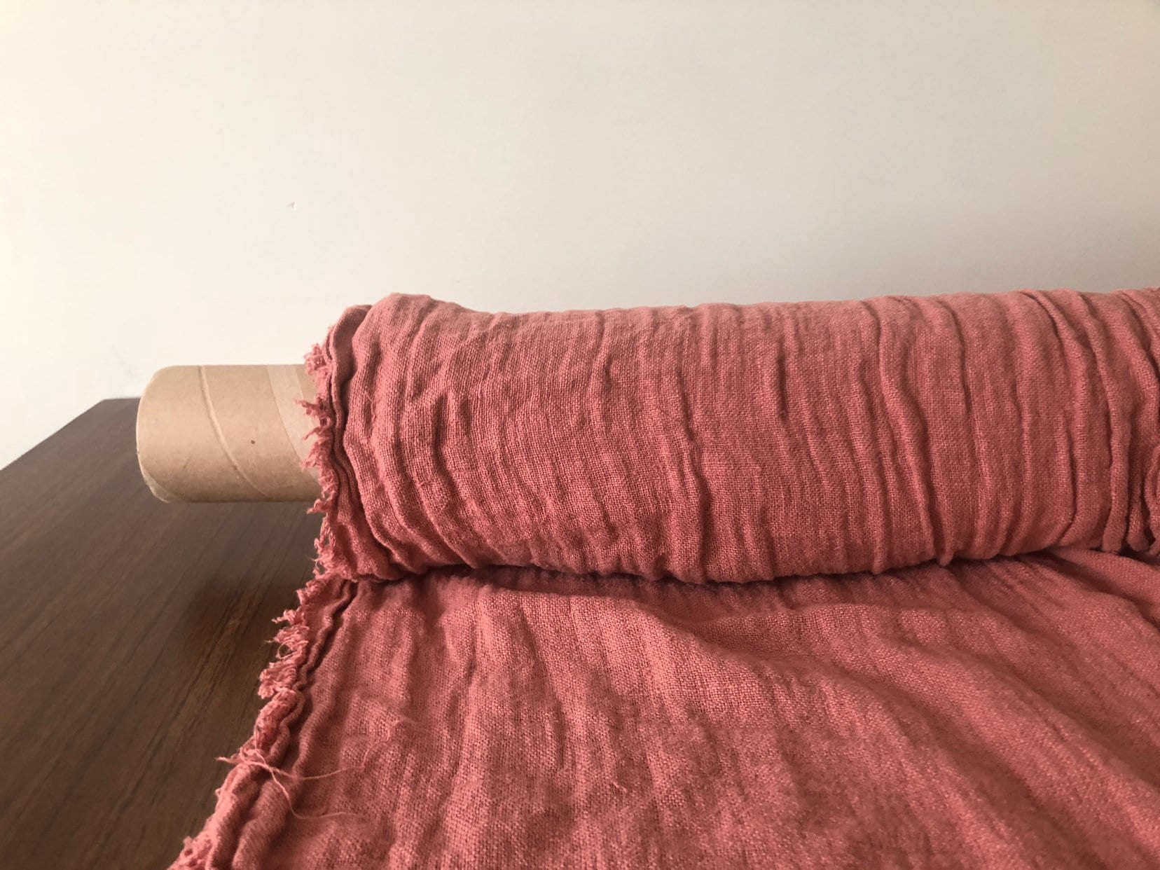 Coral Linen Fabric: 100% Natural, Medium Weight (55" Wide)